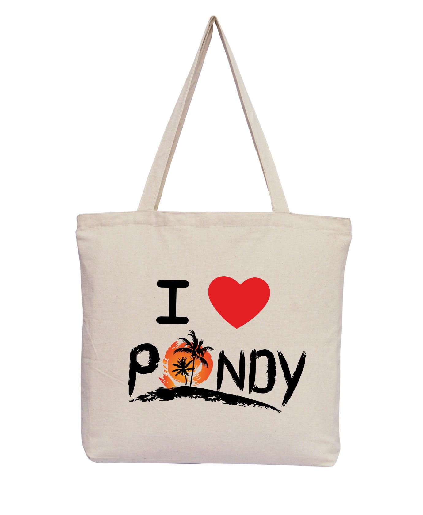 I Love Pondy - Natural Tote Bag