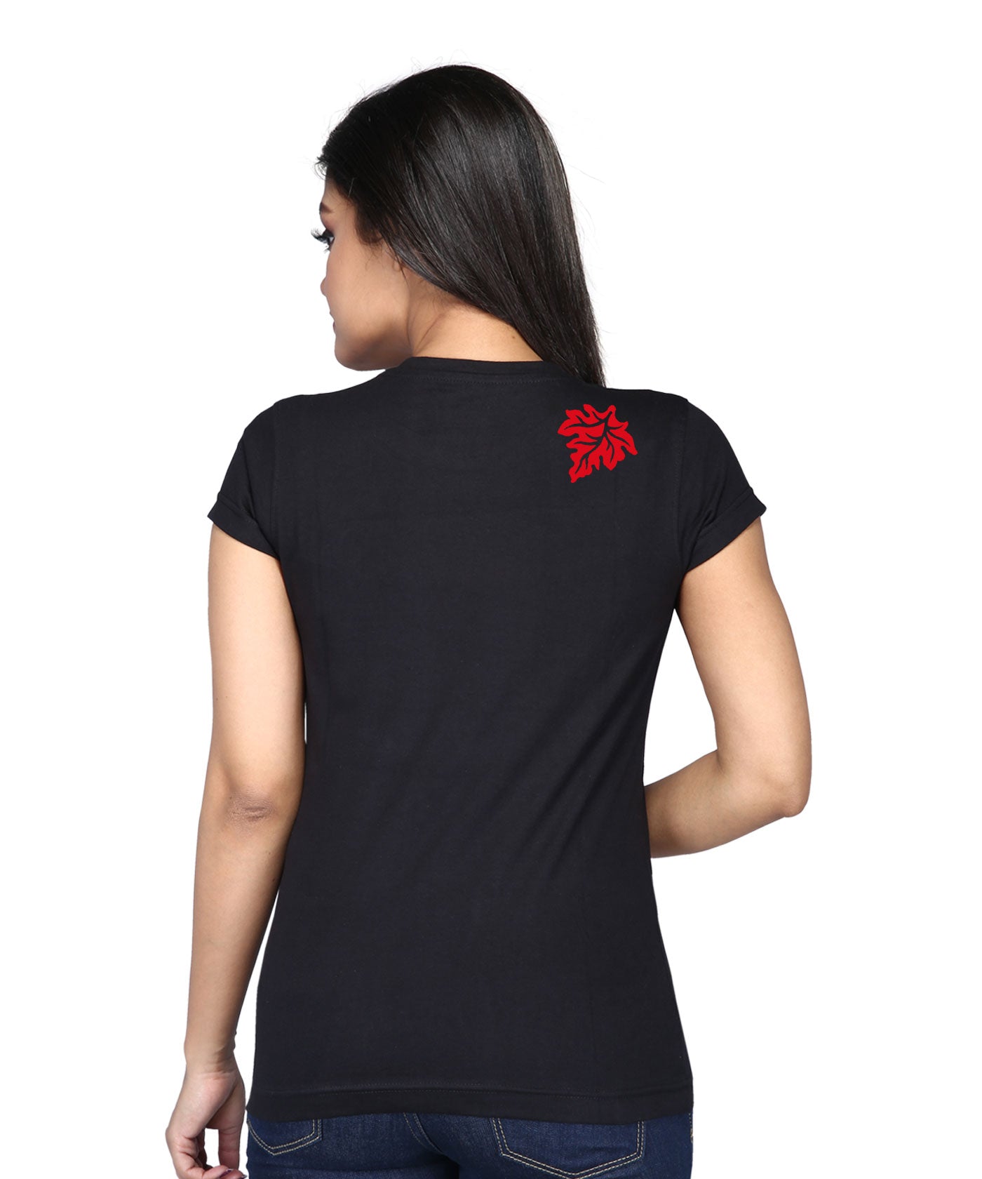 Autumn Leaves - Block Print Tees for Women - Black