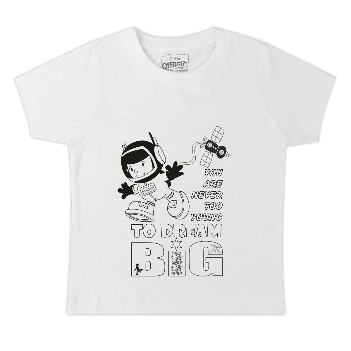 Never too young - Premium Round Neck Cotton Tees for Kids - White
